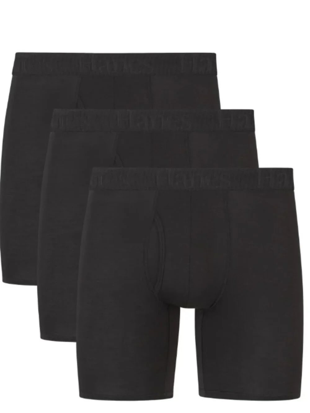 Hanes Originals Men's SuperSoft Bamboo Boxer Briefs 3-Pack Black 2XL